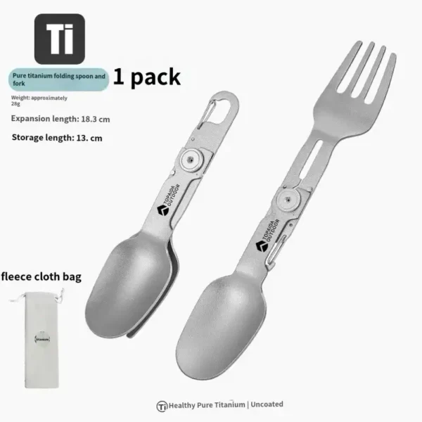Titanium Travel Fork and Spoon 2-in-1 (PR65)