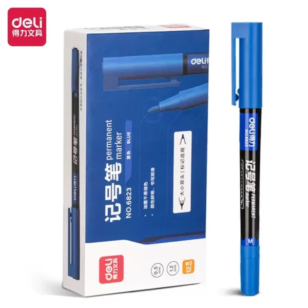 ប៊ិចហ្វឺតក្បាលពីរ Permanent ម៉ាក Deli No.6823 (PR149)